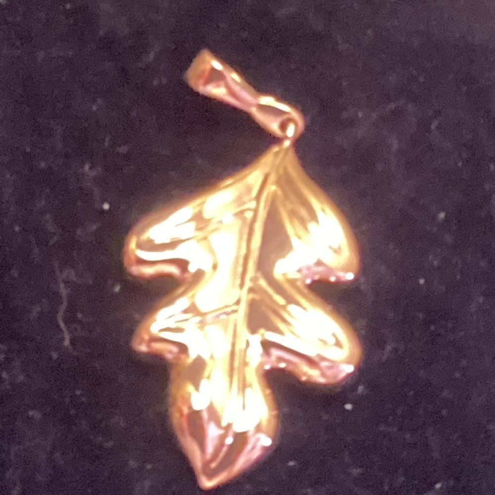 Shiny Goldtone Oak Leaf Enhancer
